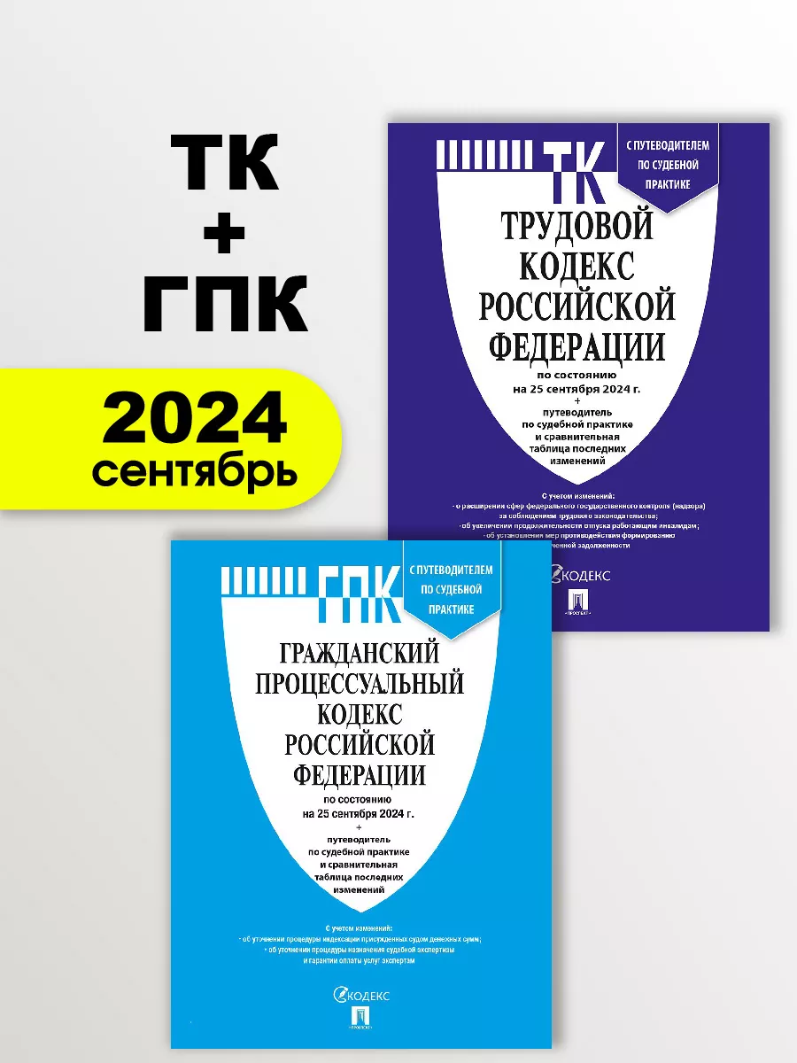 Комплект Трудовой Кодекс и ГПК РФ Проспект купить по цене 250 ₽ в  интернет-магазине Wildberries | 100042318