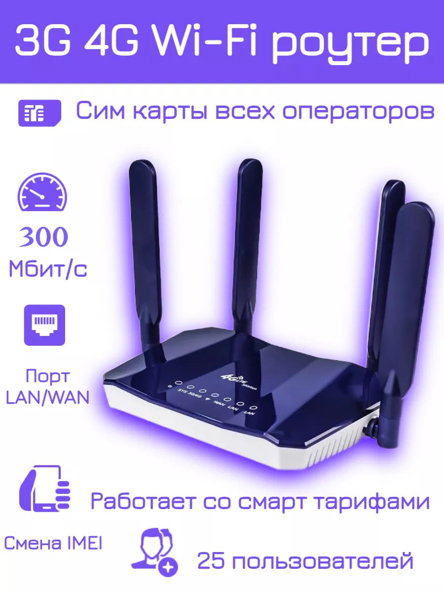 3G 4G Wi-Fi роутер R8B 300 Мбит IMEI, 4 антенны, любой тариф TIANJIE купить  по цене 368 100 сум в интернет-магазине Wildberries в Узбекистане |  100054919