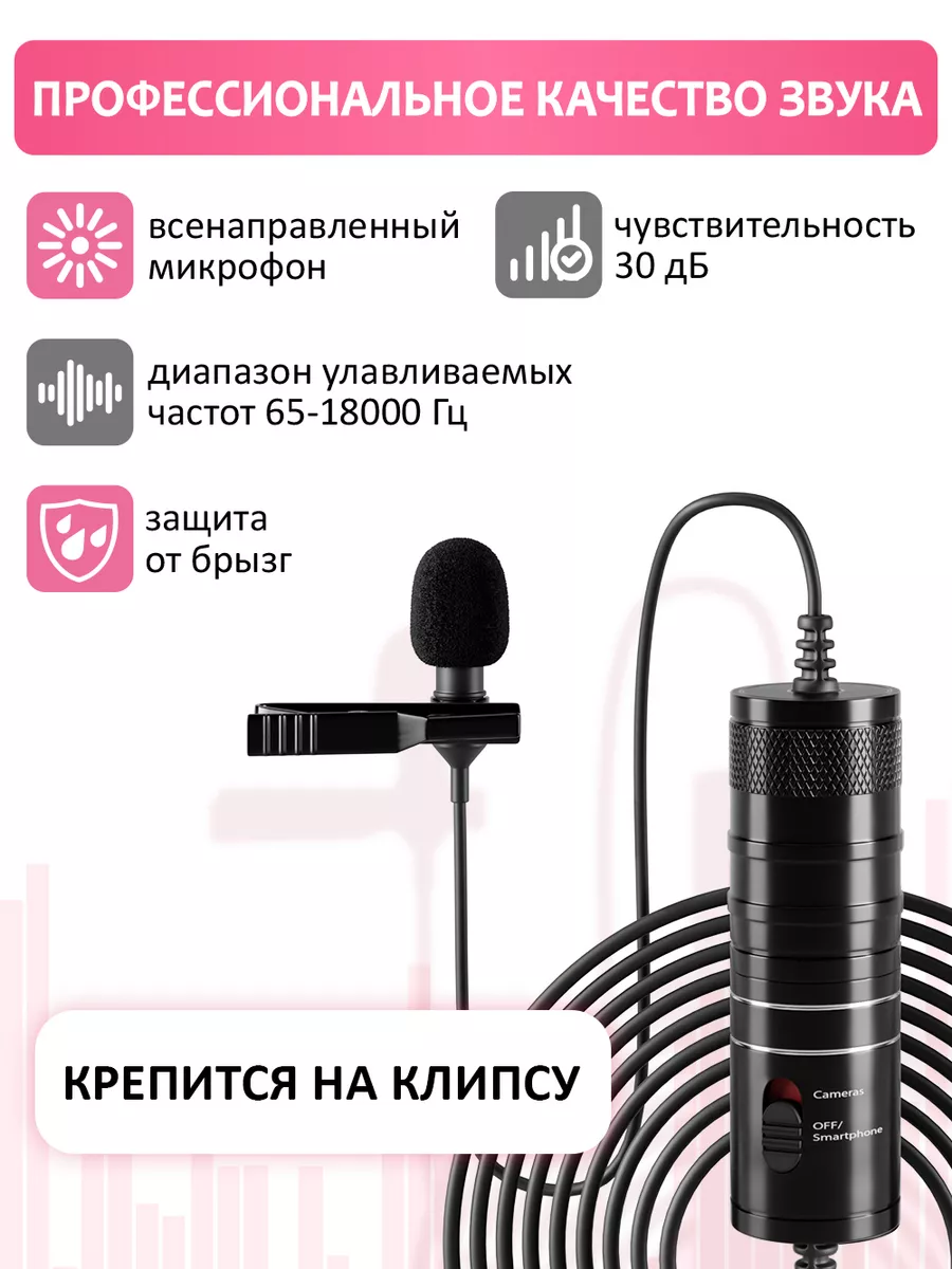 Glomp Микрофон петличный для телефона Петличка