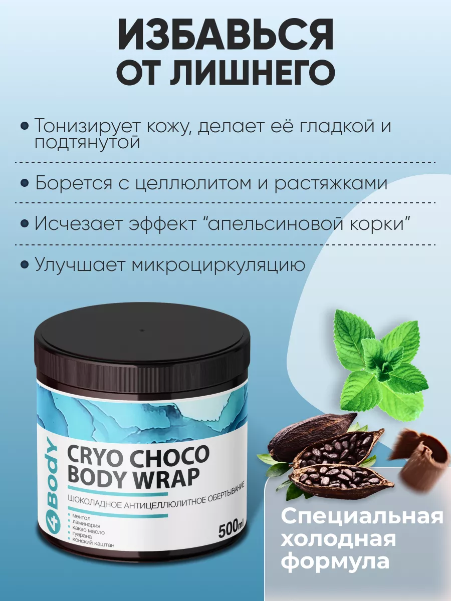 Холодное антицеллюлитное обертывание для похудения 4BODY ® купить по цене  445 ₽ в интернет-магазине Wildberries | 72316959