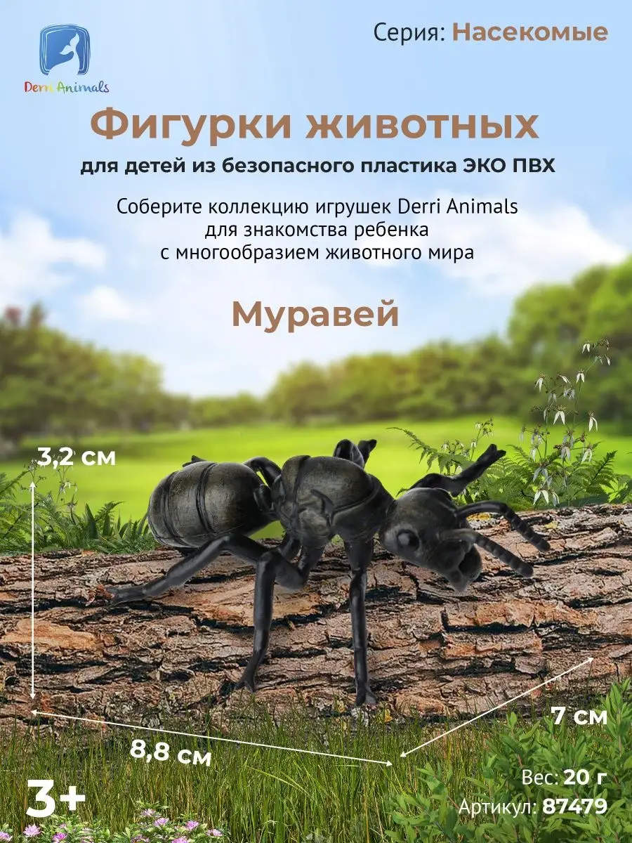 Фигурка животного Черный муравей 87479 Derri Animals купить по цене 364 ₽ в  интернет-магазине Wildberries | 73354421