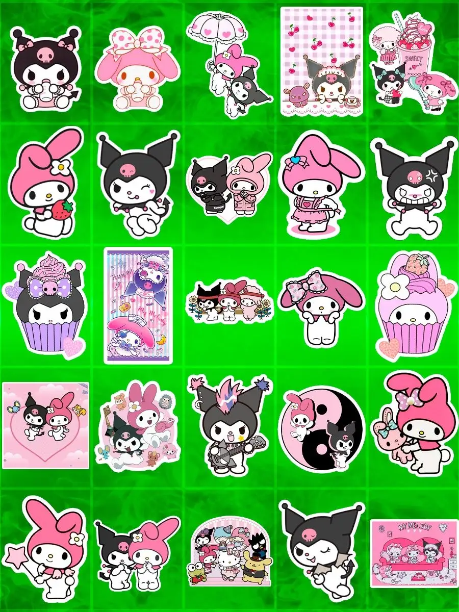 Sticker Rush Стикеры наклейки набор стикерпак аниме Куроми Kuromi My MelodyМай Мелоди Hello Kitty Хеллоу Китти