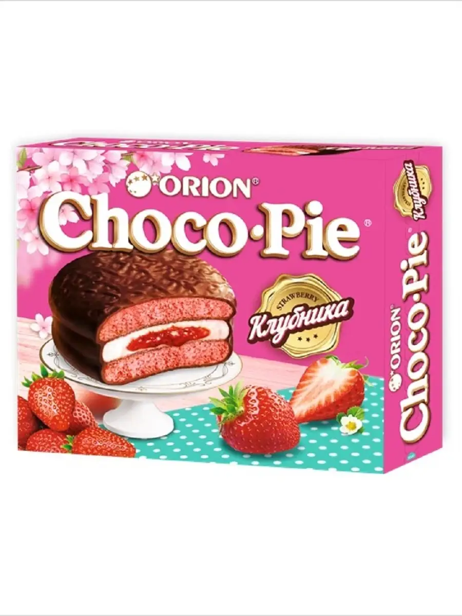 Пирожное в шоколадной глазури Choco Pie Premium.Клубника360г ОРИОН Group  купить по цене 176 ₽ в интернет-магазине Wildberries | 74724604