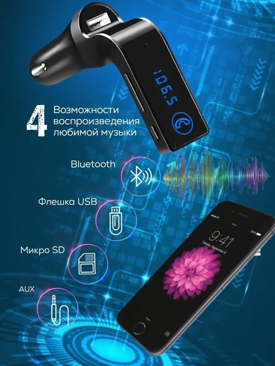 Fm Трансмиттер модулятор с Bluetooth Gadget_Store_BY купить по цене 531 ₽ в  интернет-магазине Wildberries | 76184397