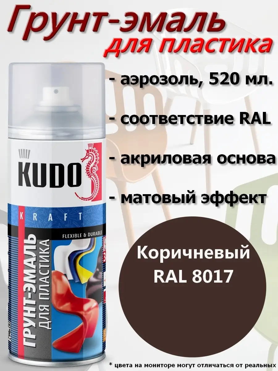 KUDO Грунт-эмаль для пластика, акриловая