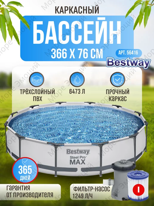 Bestway Бассейн каркасный круглый 366х76