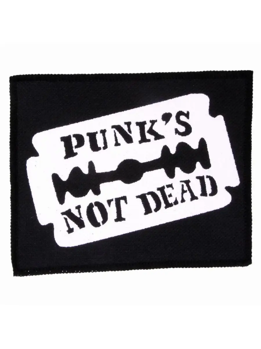 Нашивка Punks Not Dead лезвие (205)