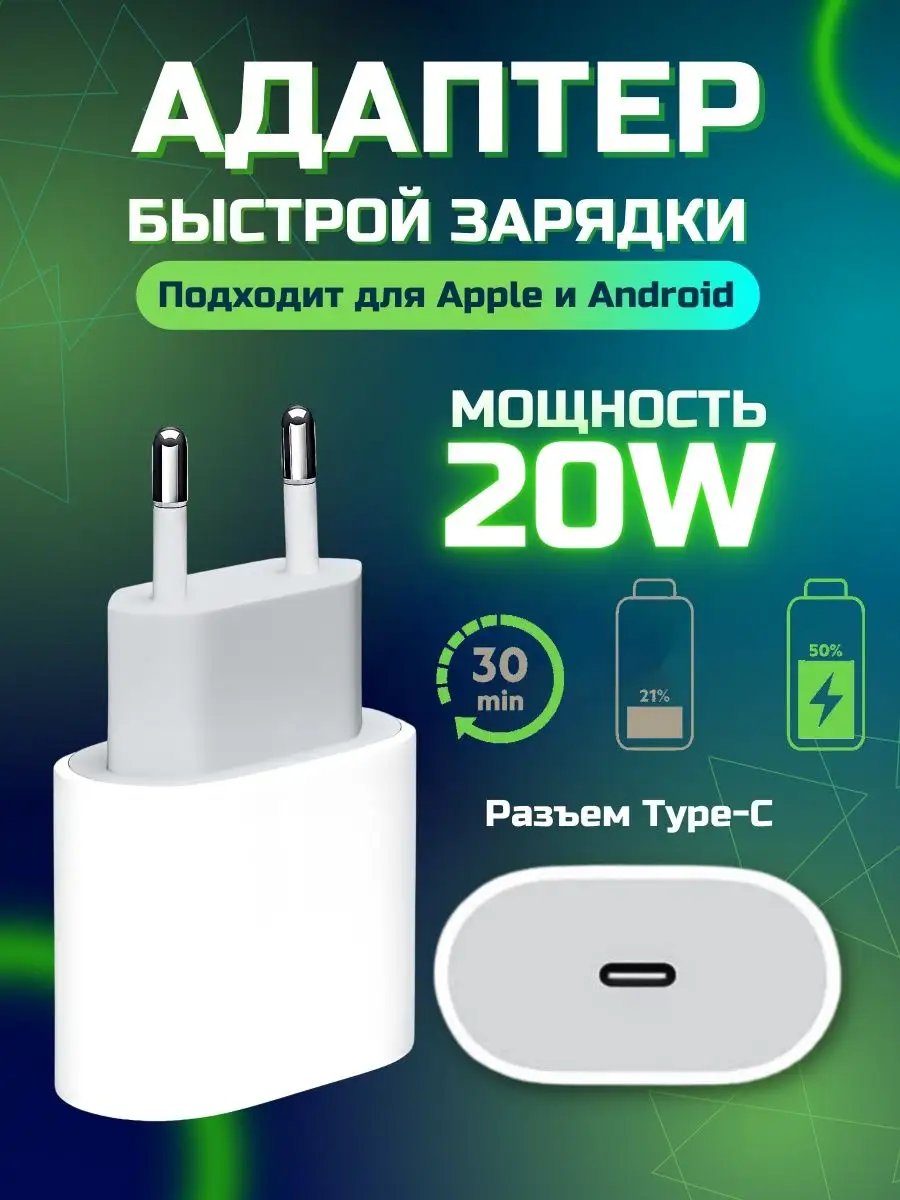 Быстрая зарядка для iPhone Type-C 20W Helpful Tech купить по цене 418 ₽ в  интернет-магазине Wildberries | 80067310