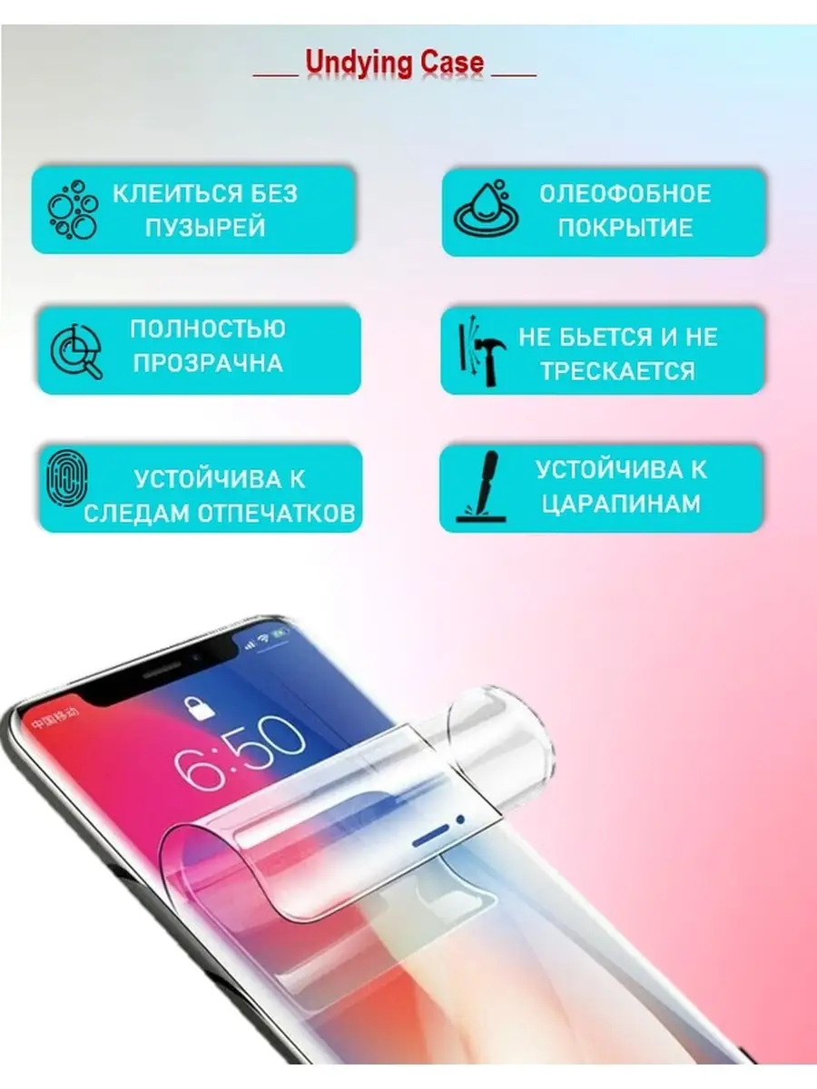 UndyingCase Гидрогелевая (Полиуретановая) защитная пленка НА ЭКРАН для  Tecno Camon 18