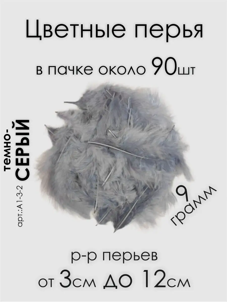 Перья темно-серые для рукоделия декоративные Оптом5 купить по цене 252 ₽ в  интернет-магазине Wildberries | 84322164