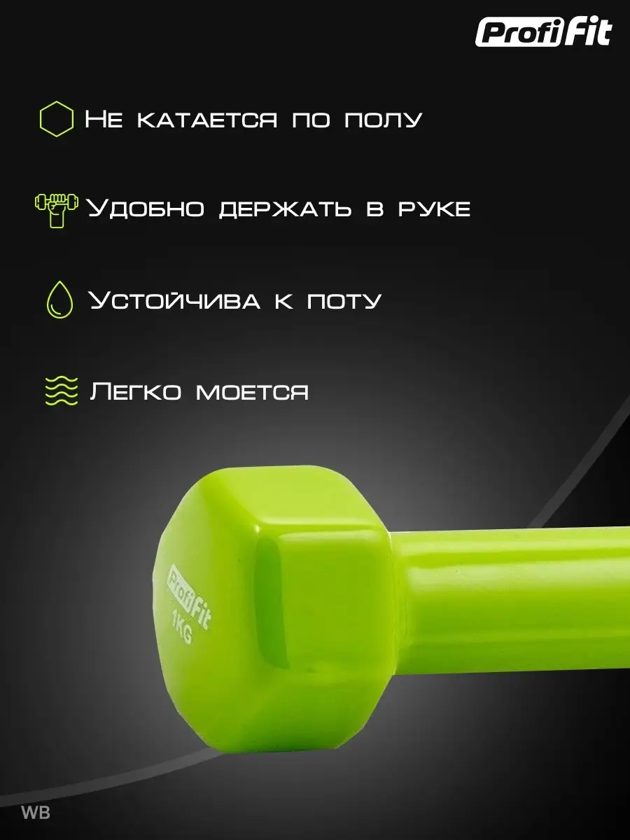 Гантели для фитнеса 1 кг 2 штуки PROFI-FIT купить по цене 916 ₽ в  интернет-магазине Wildberries | 86093455