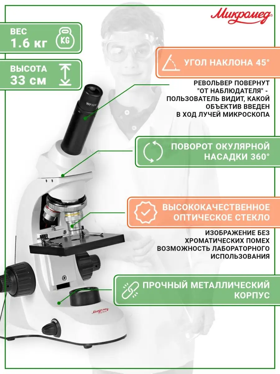 Микроскоп Sigeta Bio Five 35x-400x (03594)