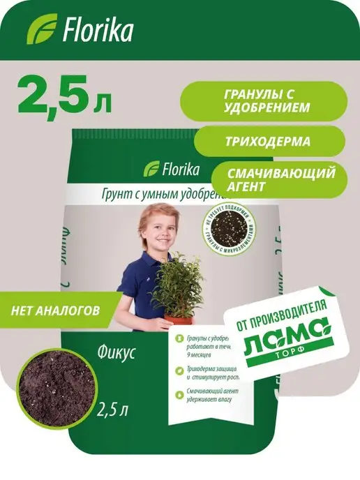 Florika Грунт для фикусов и пальм, 2,5 л