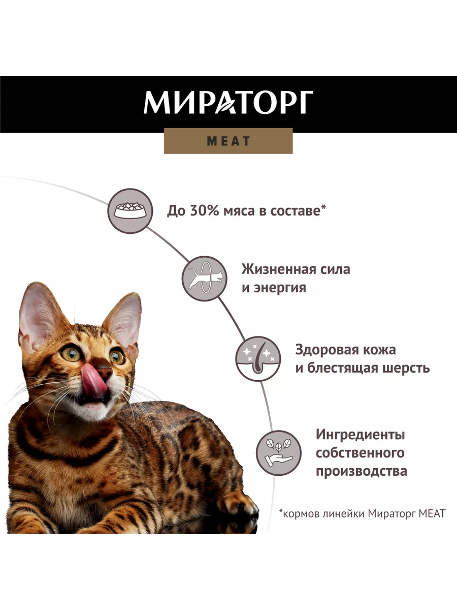 Корм Meat из ароматной курочки для взрослых кошек 750 гр Мираторг купить в  интернет-магазине Wildberries | 90342814