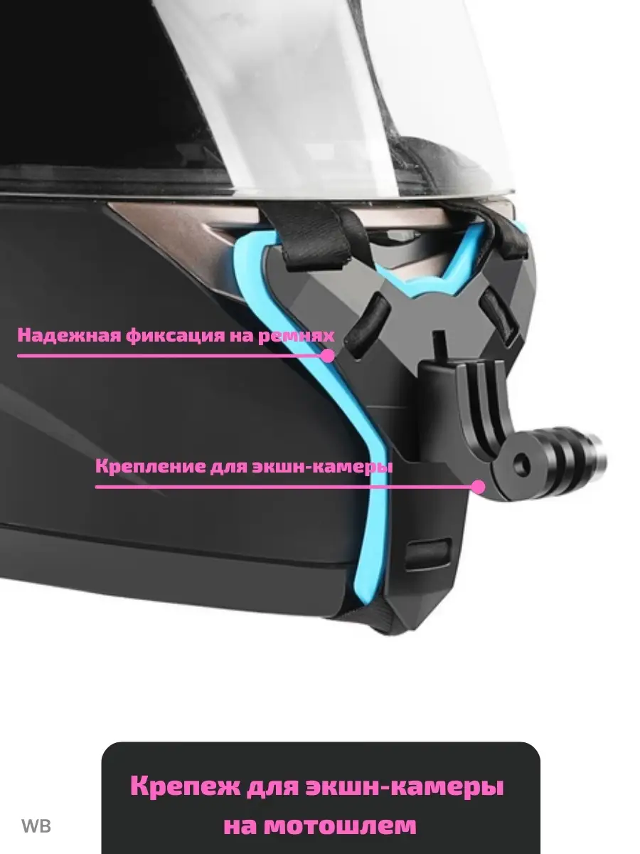 Mycarcamera Крепление на шлем экшн камеры GoPro, Sjcam. Мотошлем.