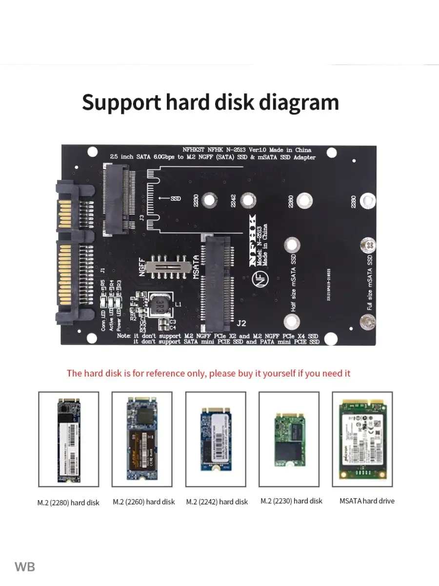 BitStore SATA SSD адаптер M2 B-key