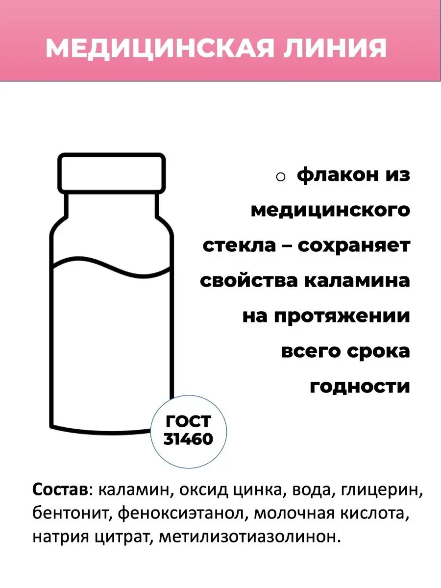 Каламин лосьон после укусов насекомых для детей MedLine+ купить по цене 600  ₽ в интернет-магазине Wildberries | 90534334