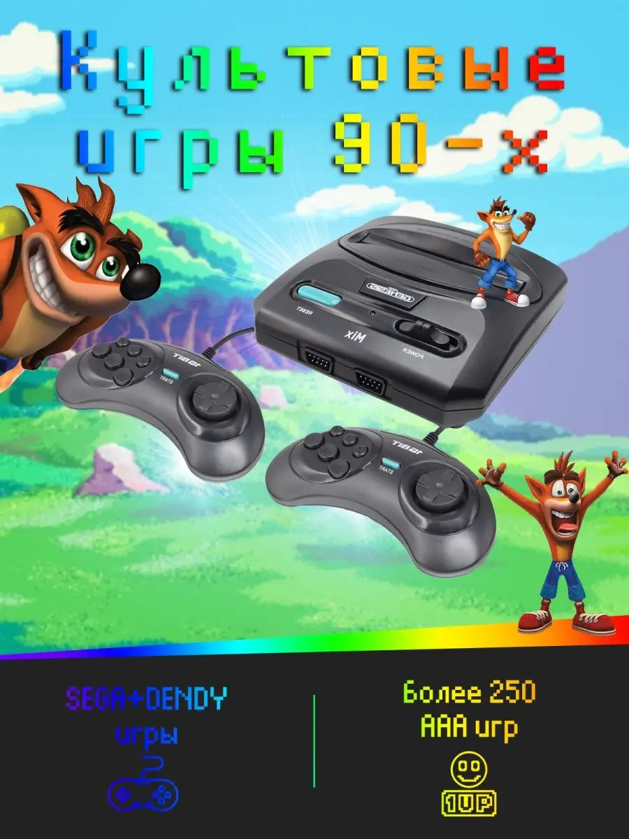 Игровая приставка Mix 8+16Bit 470 игр Retro Genesis купить по цене 111,53  р. в интернет-магазине Wildberries в Беларуси | 91187778