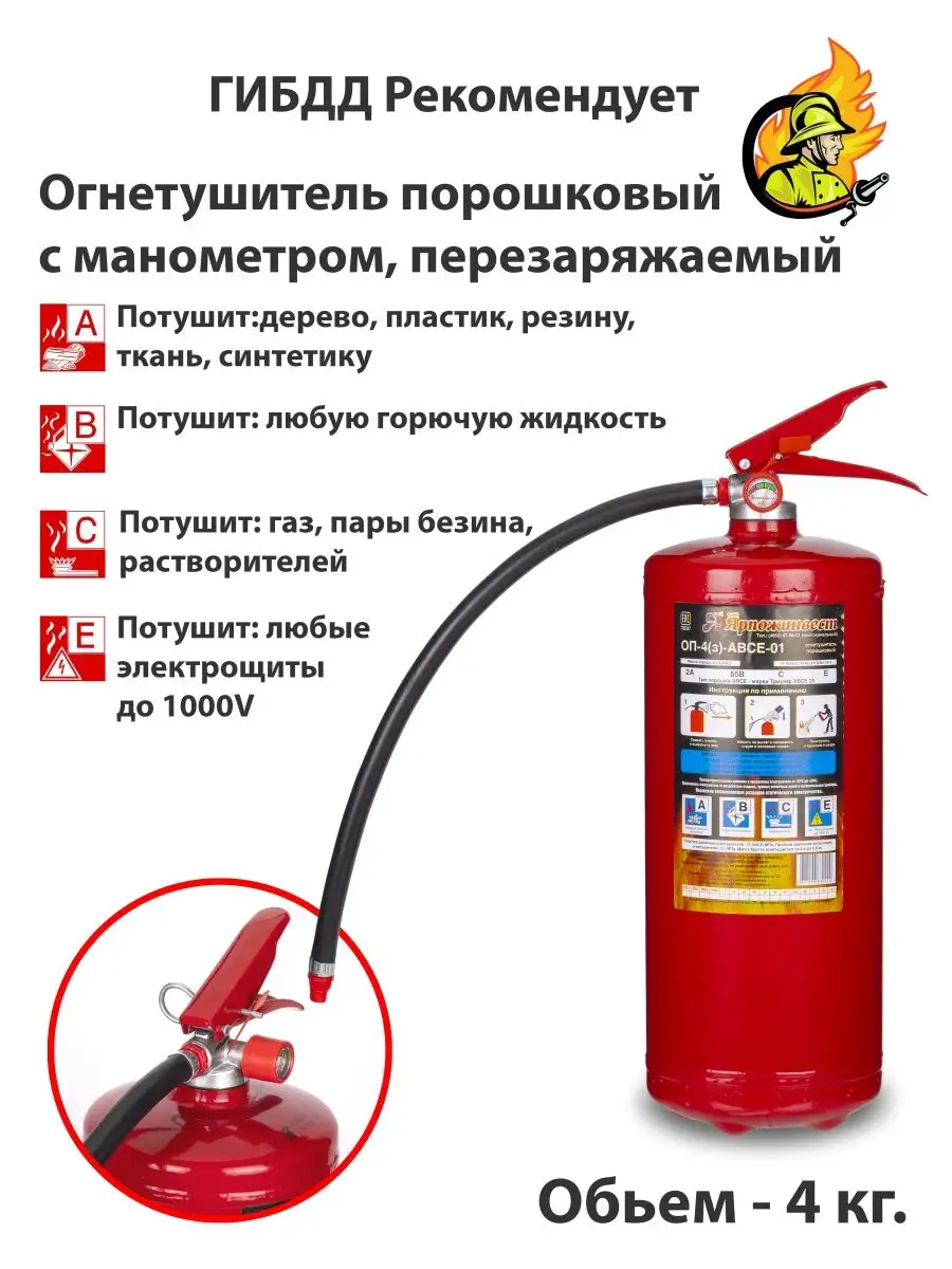 Правила пользования огнетушителем