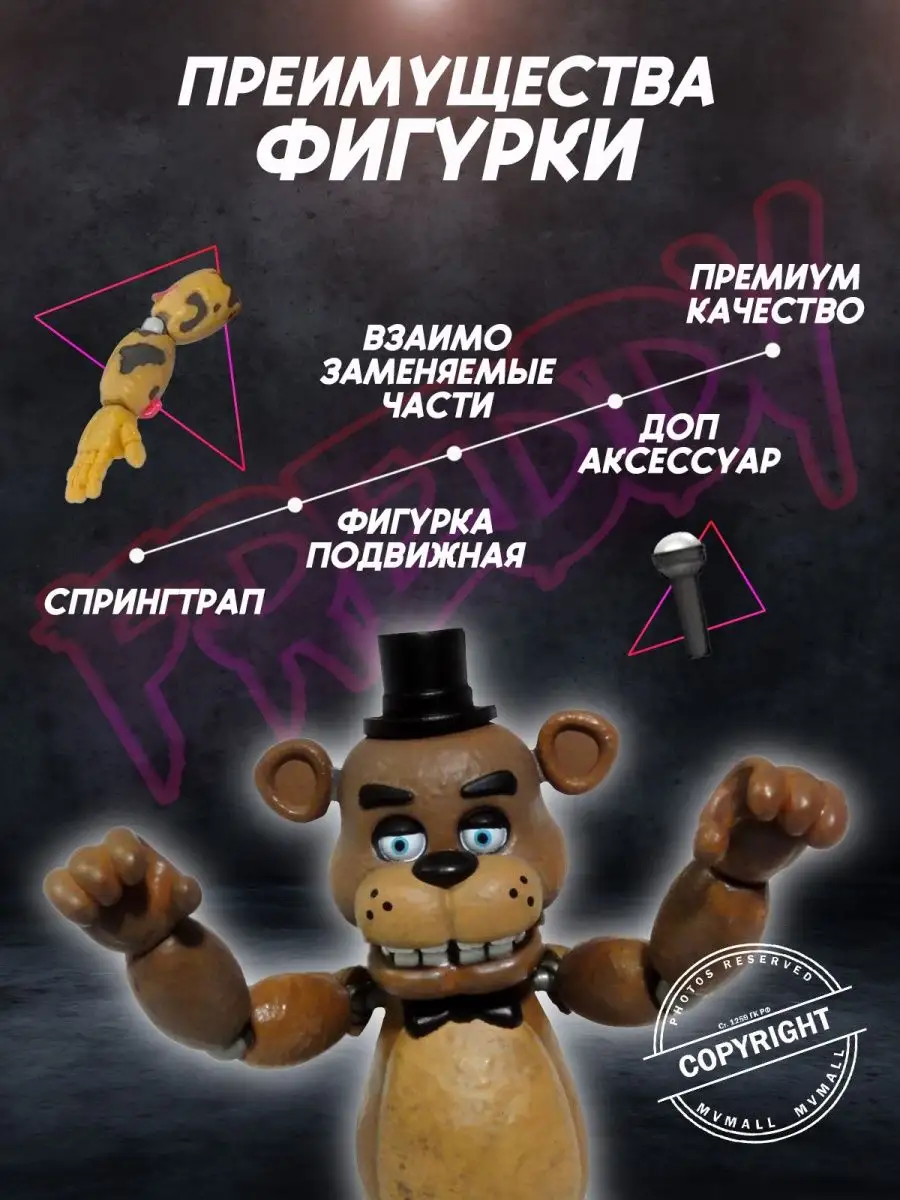 Коллекционные аниматроники ФНАФ Фредди  Аниматроники/ФНАФ/Игрушки/FNAF/фигурки купить по цене 1 631 ₽ в  интернет-магазине Wildberries | 91852972