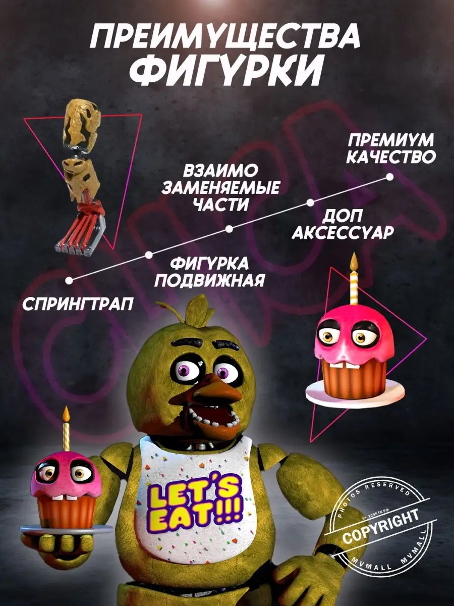 Коллекционные аниматроники ФНАФ Чика Аниматроники/ФНАФ/Игрушки/FNAF/фигурки  купить по цене 60,93 р. в интернет-магазине Wildberries в Беларуси |  91852973