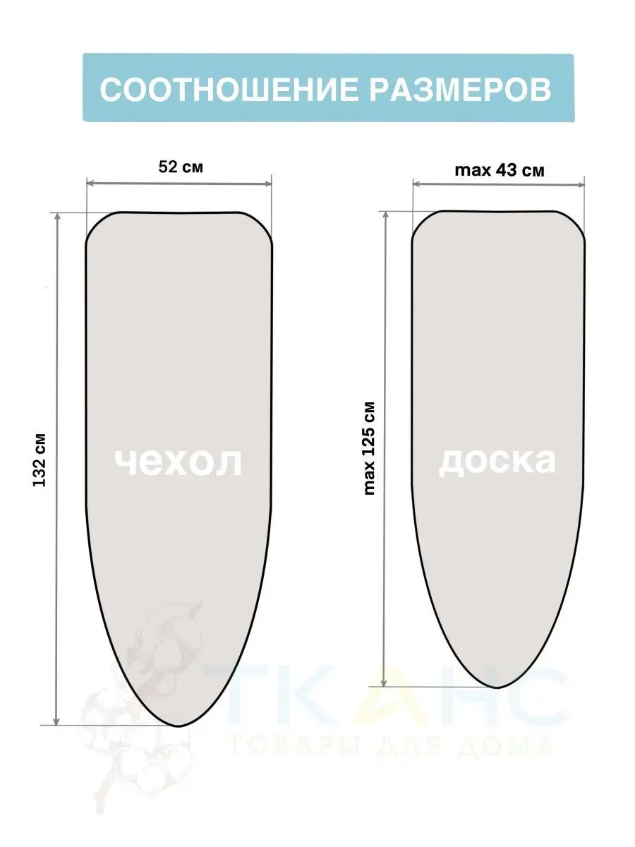 Чехол для гладильной доски с подложкой Тканс купить по цене 455 ₽ в  интернет-магазине Wildberries | 93658912