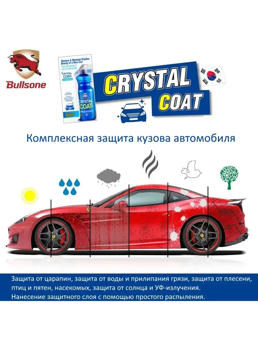 Покрытие для кузова Crystal Bullsone купить по цене 812 ₽ в  интернет-магазине Wildberries | 94517043