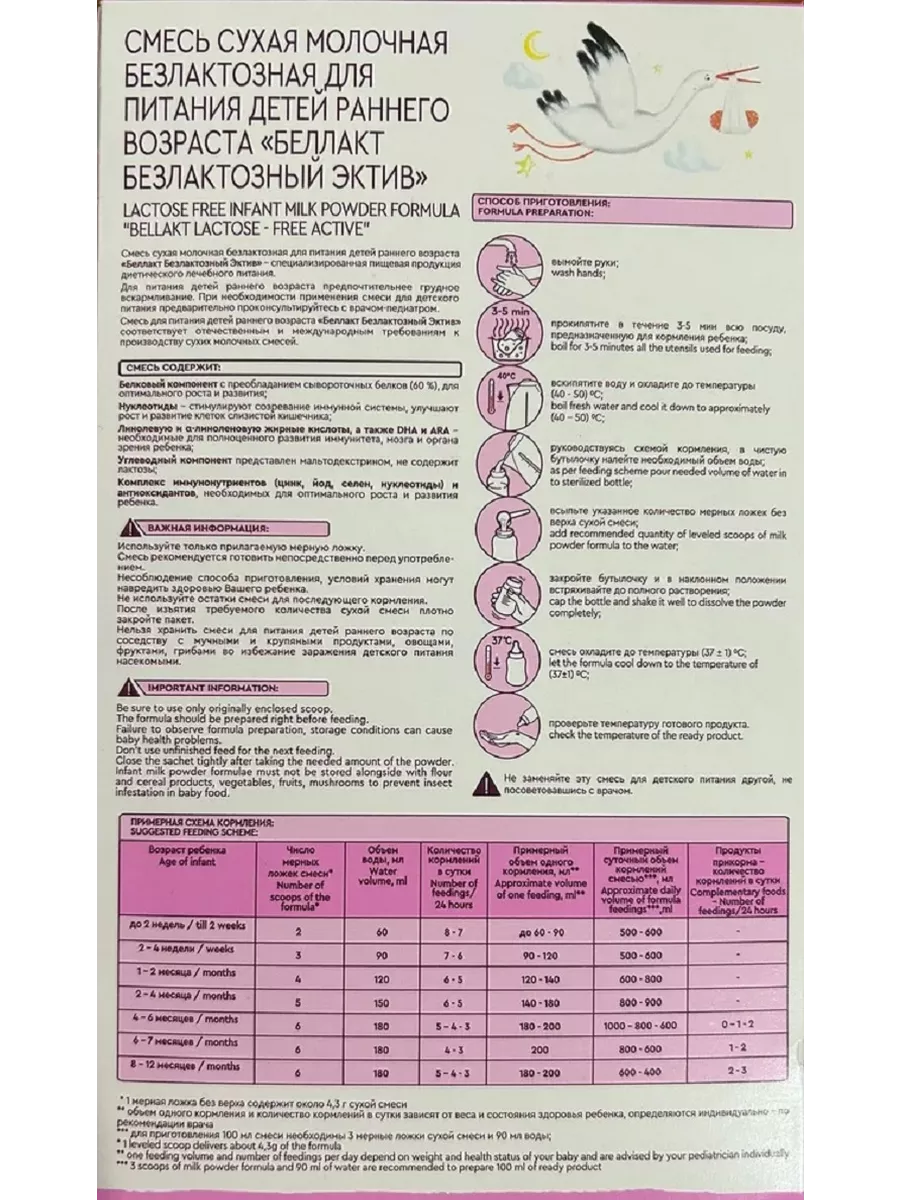 Беллакт Смесь детская безлактозная сухая БЛ, с рождения