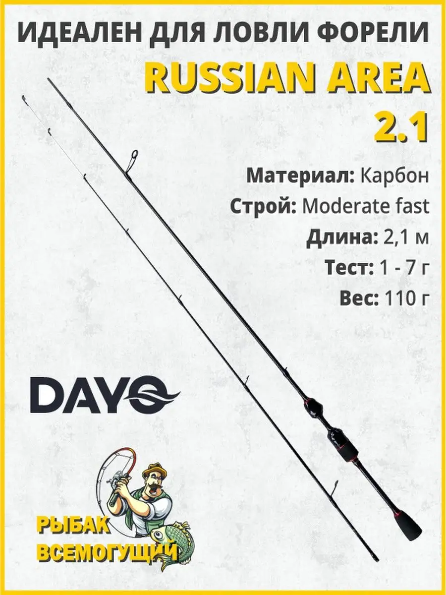 Спиннинг для рыбалки ультралайт Dayo штекерный тест 1-7 Рыбак Всемогущий  купить по цене 2 404 ₽ в интернет-магазине Wildberries | 94943541