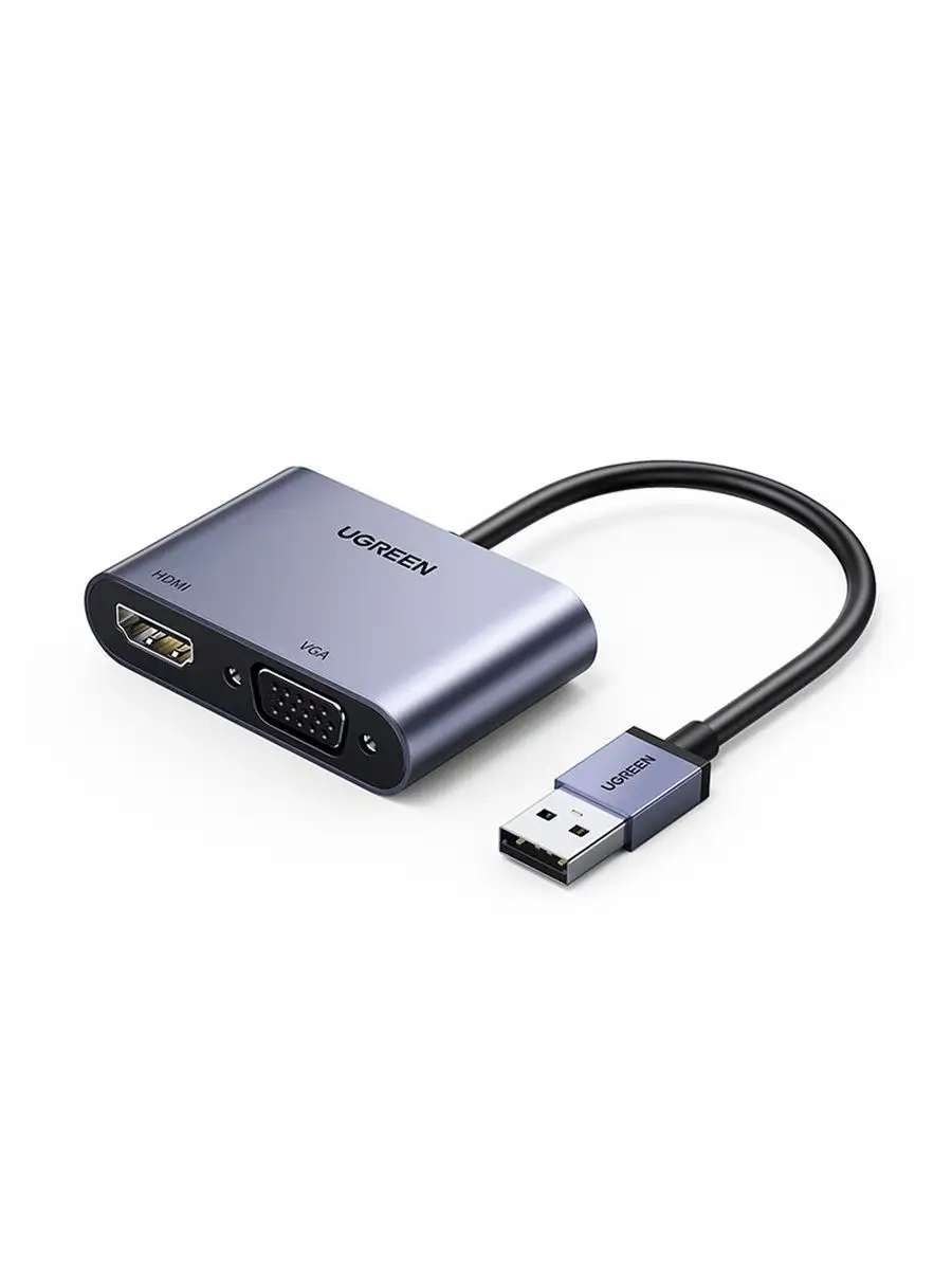 Ugreen Адаптер USB 3.0 to HDMI+VGA Card 1080P