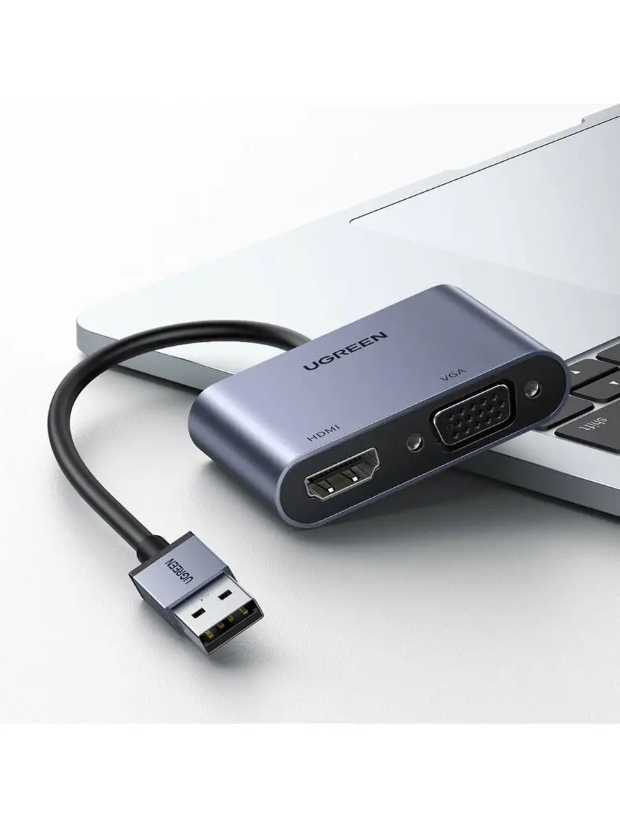 Ugreen Адаптер USB 3.0 to HDMI+VGA Card 1080P