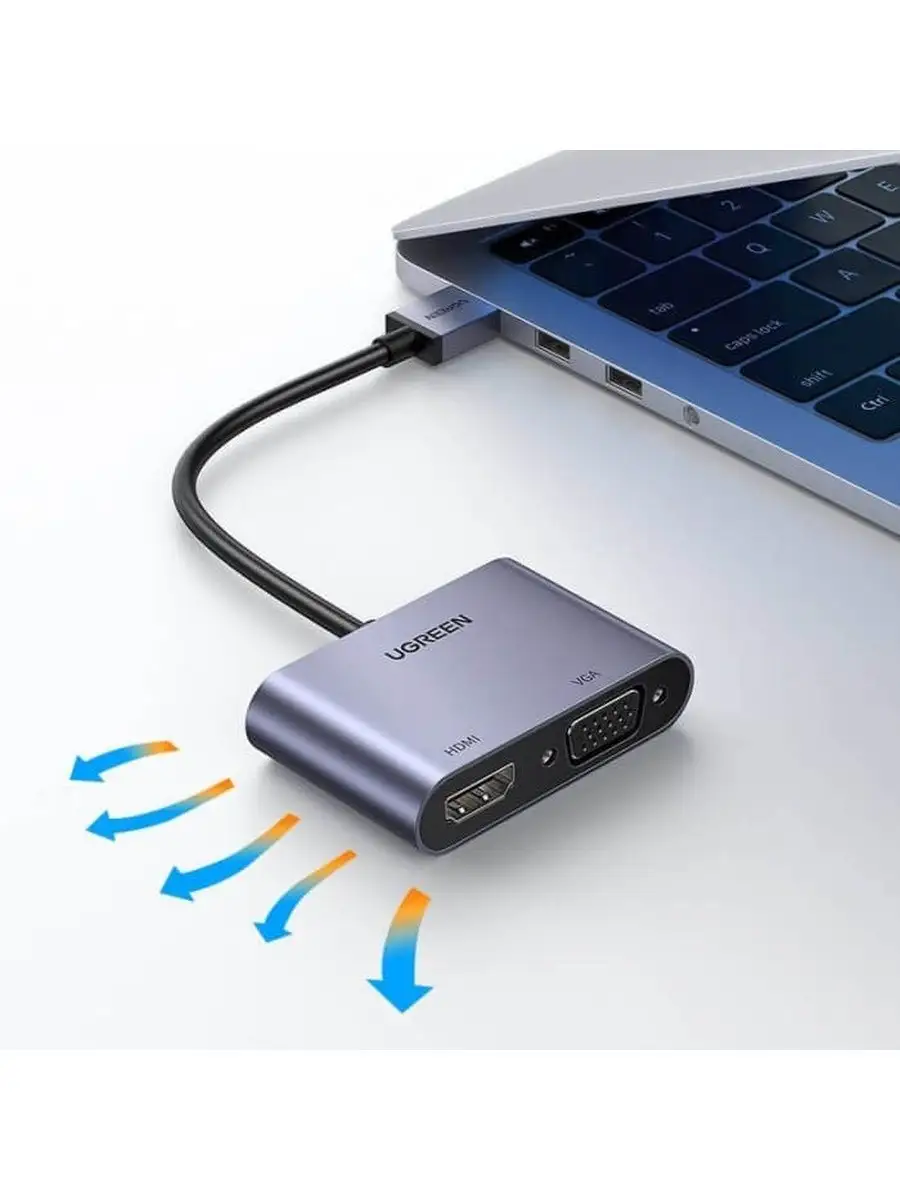 Ugreen Адаптер USB 3.0 to HDMI+VGA Card 1080P